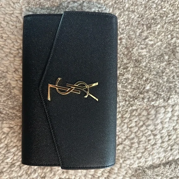 YSL Black Clutch with Gold chain - Picture 1 of 10